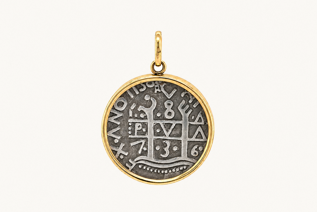 Pendant Spanish Coin Bezel 14kt Yellow Gold