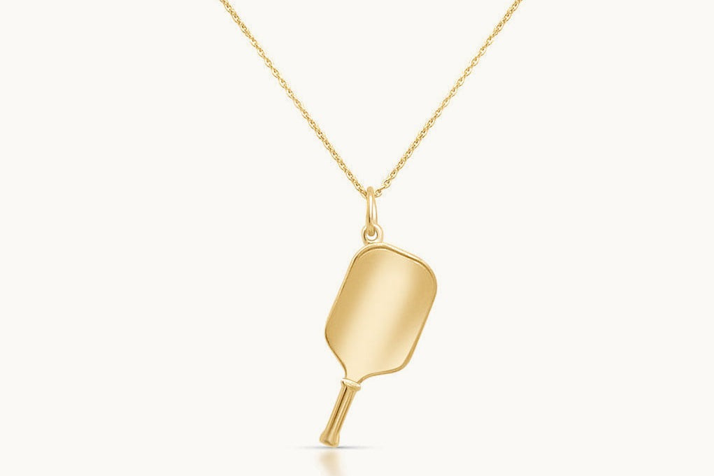 Pickleball Racquet 14kt Gold Necklace