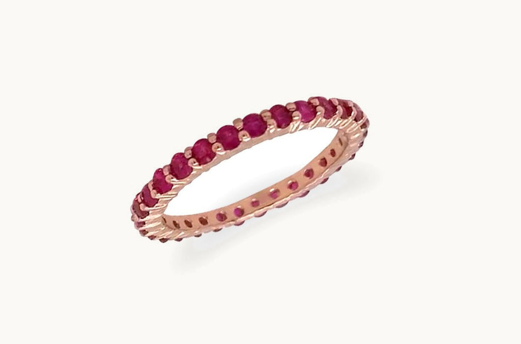 Ring 14kt Gold Petite Eternity Ring with Gemstones