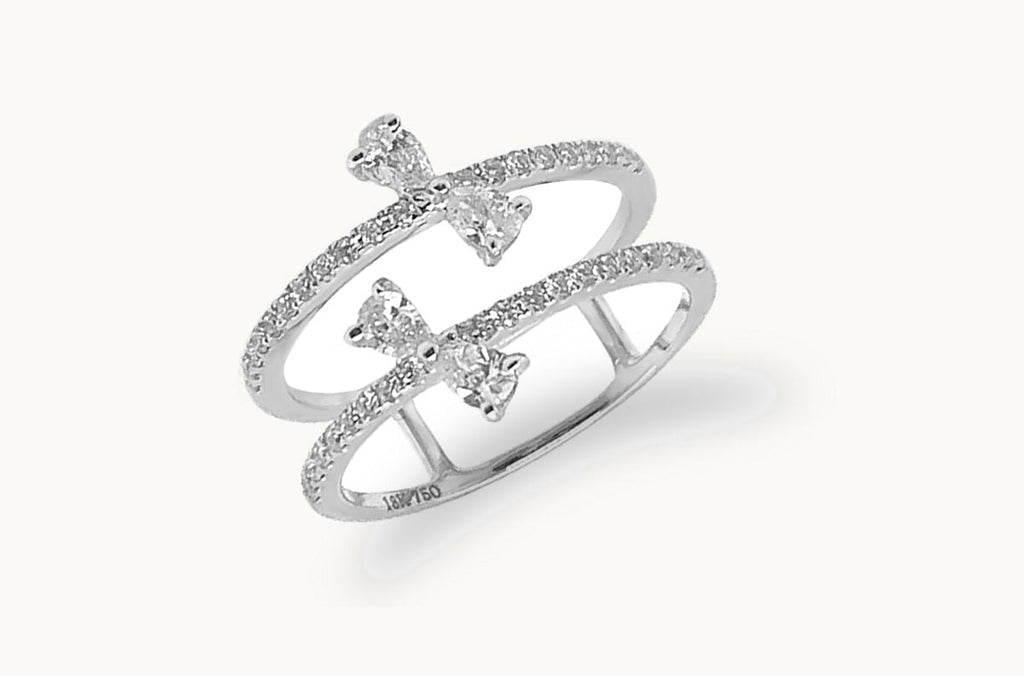 Ring 14kt White Gold & Ribbon Pear Diamonds