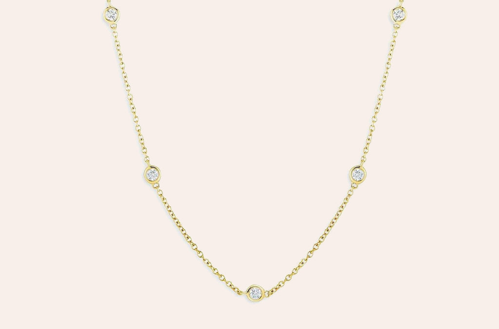 Necklace 18kt Gold Diamond by the Yard Chain 18 inches