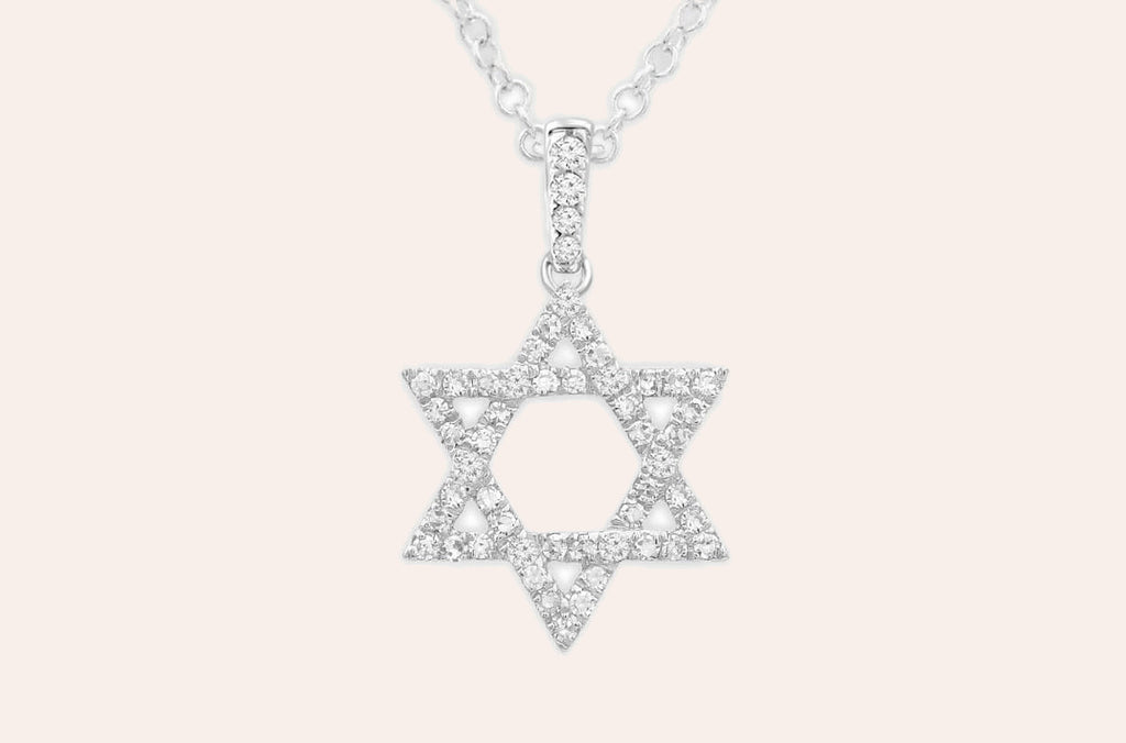 Pendant 18kt Gold Star of David & Diamonds