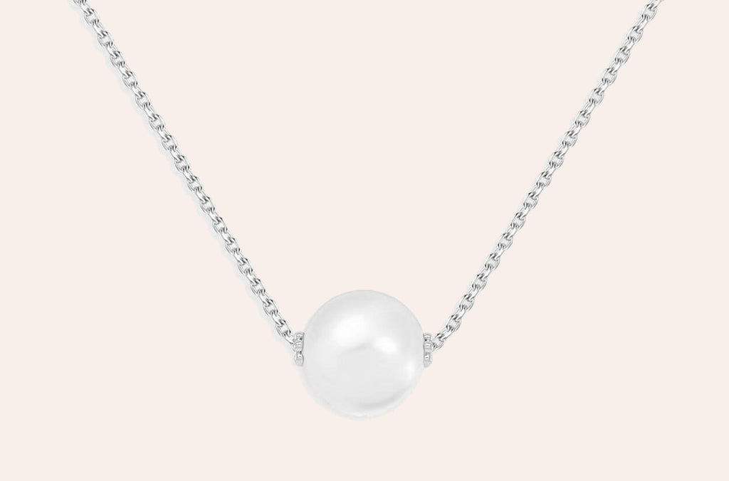 Necklace 14kt Gold Floating South Sea Pearl & Chain