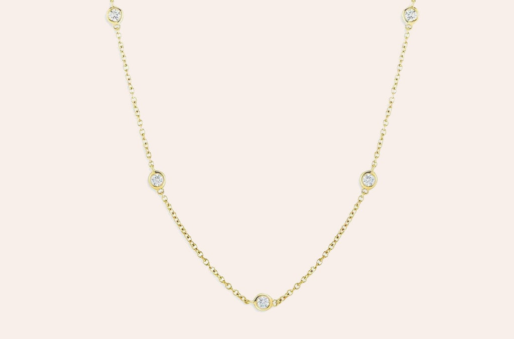 Necklace 18kt Gold Diamond by the Yard Chain 18 inches