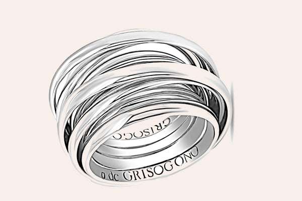 De Grisogono Allegra Ring 18k White Gold Size 6.5 26.00 Grams