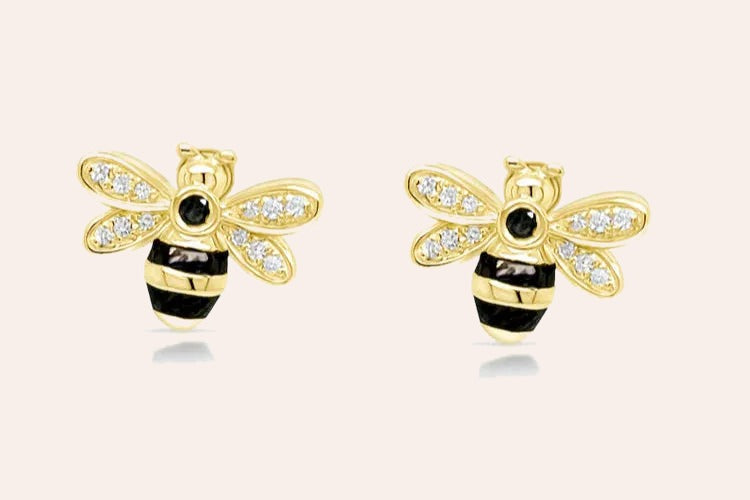 Earrings Little Bee 14kt Yellow Gold Diamonds
