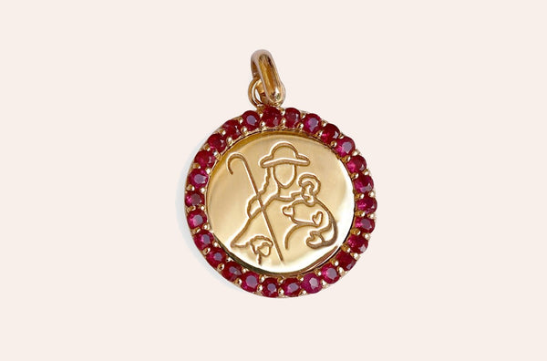 Medal Divine Shepherdes | Divina Pastora Gold & Ruby