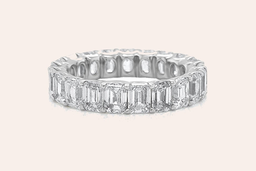 Eternity Ring 5.16cts Emerald Cut Lab Diamonds & Platinum