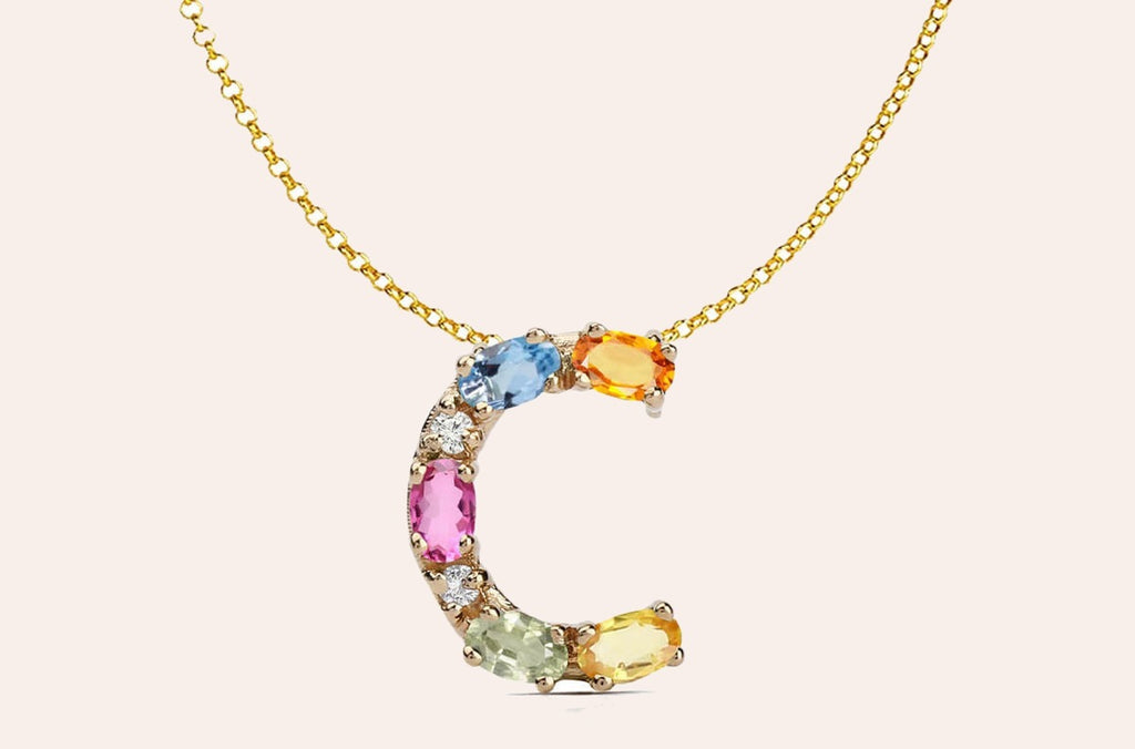 Pendant Letter C Initial 18kt Gold