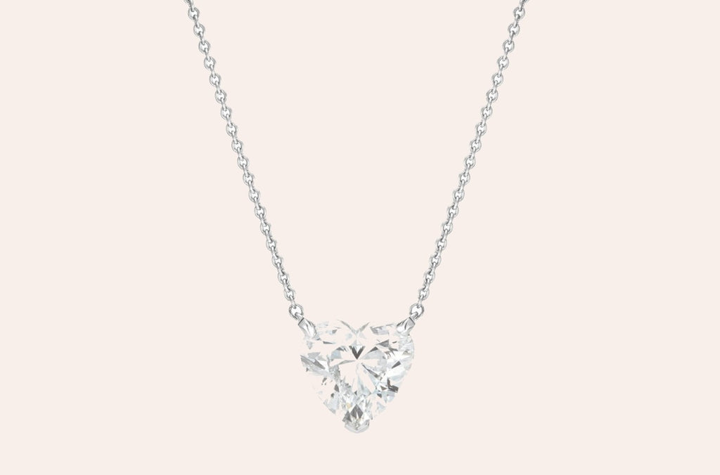 Necklace Platinum Heart Shape Diamond