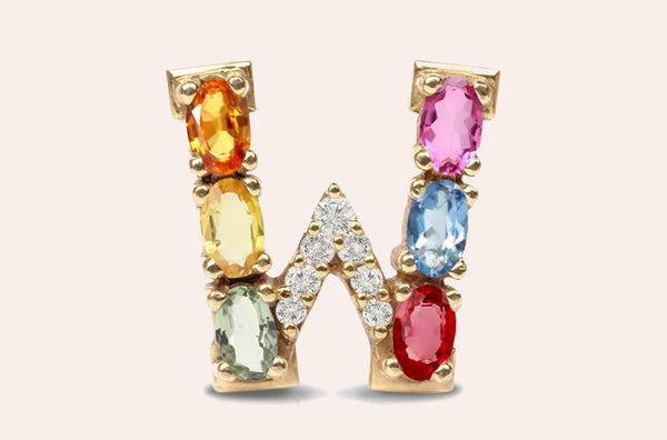 Cufflinks Letter W Initial 18kt Gold