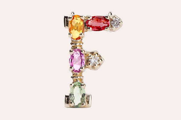 Cufflinks Letter F Initial 18kt Gold