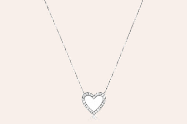 Necklace 14 Kt Gold Heart Shape with Diamond
