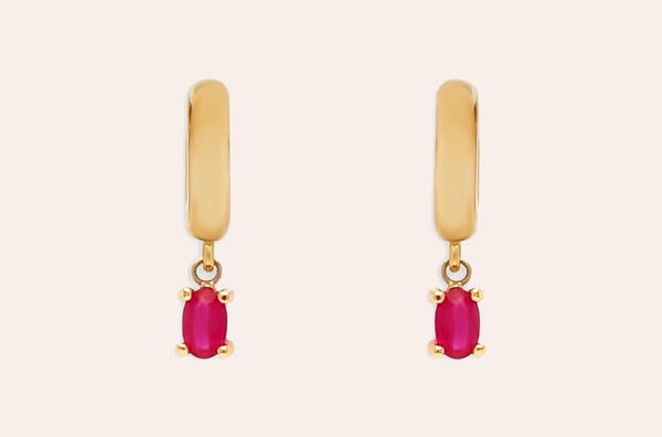 Birthstone & Gold Huggies Prisma Collection
