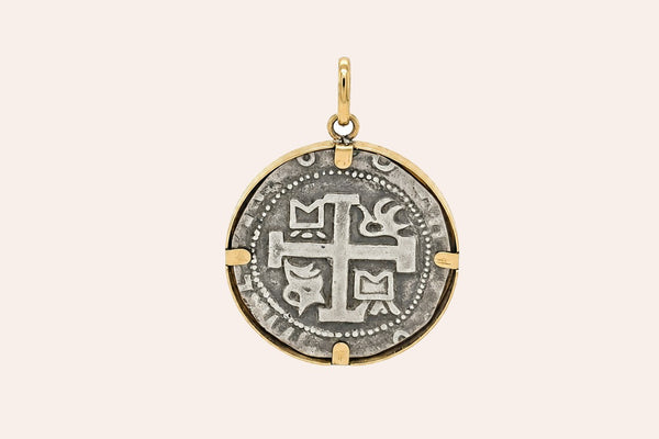 Pendant Spanish Coin Bezel 14kt Yellow Gold