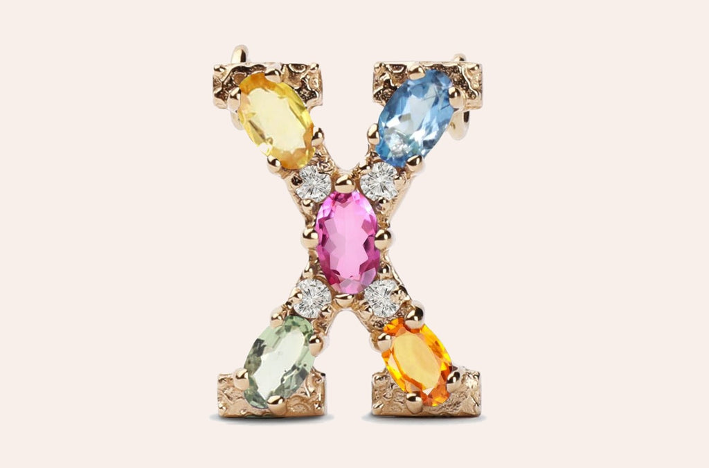 Cufflinks Letter X Initial 18kt Gold