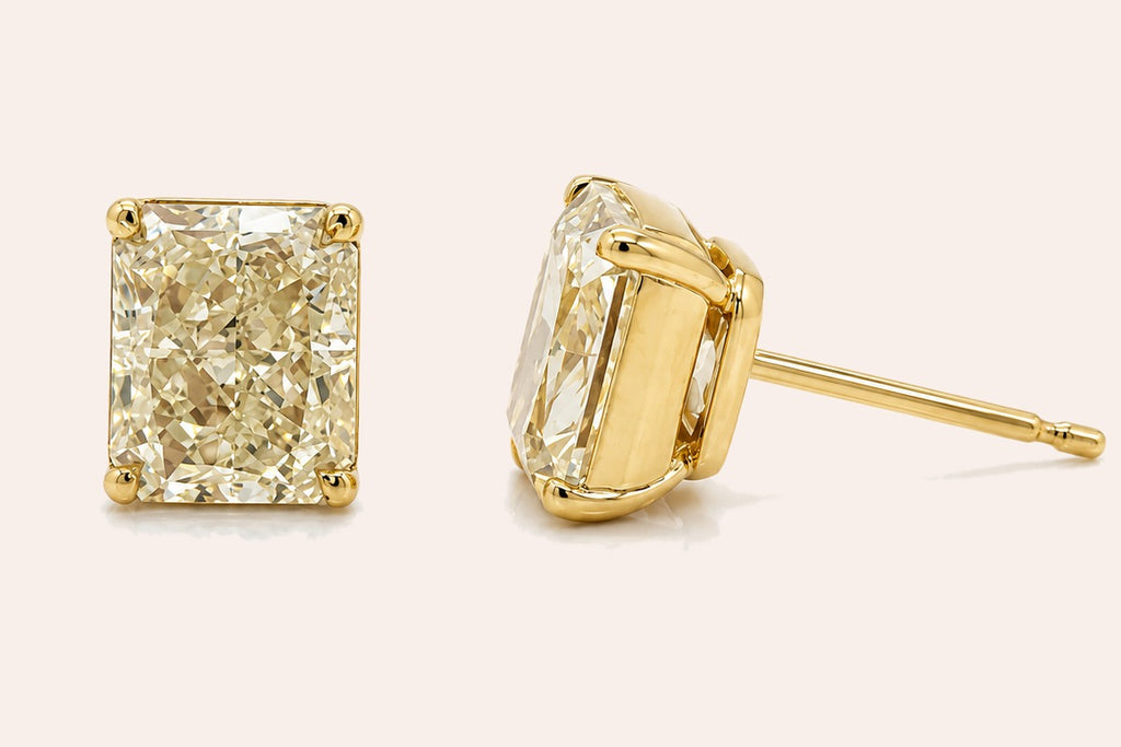 Earrings 4.10 tcw GIA Certified Fancy Yellow Diamond
