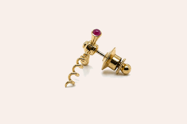 Men's 18Kt Yellow Gold Corkscrew Pin