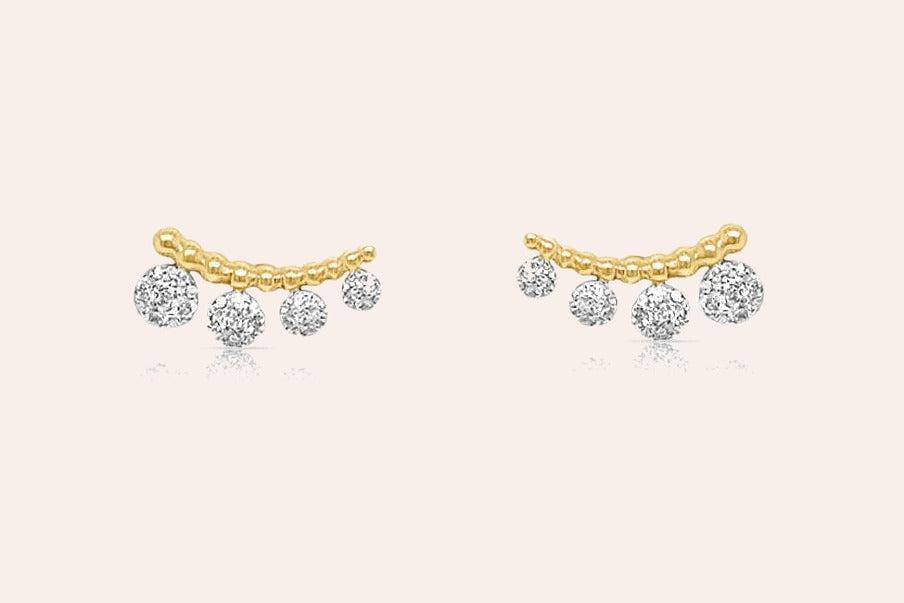 Earrings Crawler 14kt Gold & Diamonds Circle