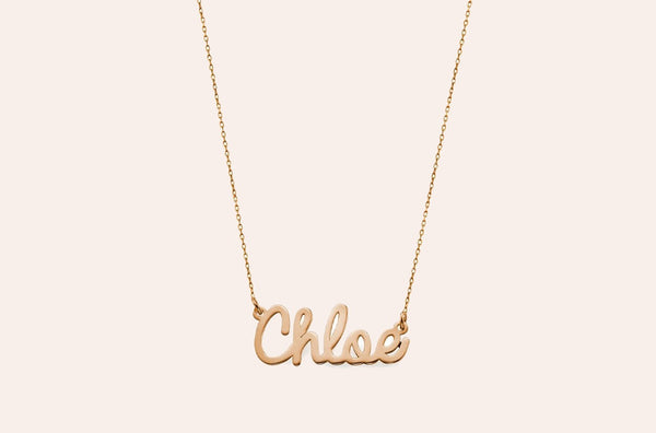 Necklace 14kt Gold One Name Personalized