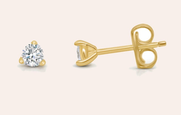 Earrings 0.20 cts Natural Round Diamonds H VS-SI 18kt Gold Studs