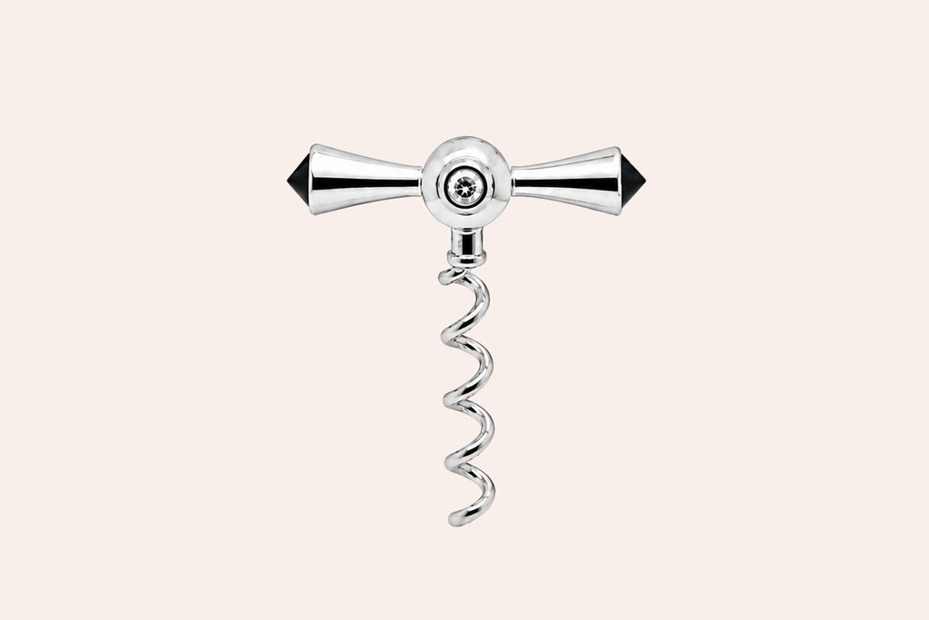 Men's 18Kt White Gold Corkscrew Pin