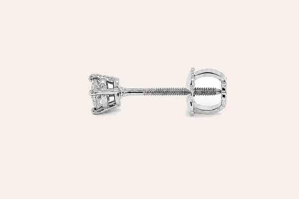 Mini Earrings 18kt White Gold Diamonds Round Studs