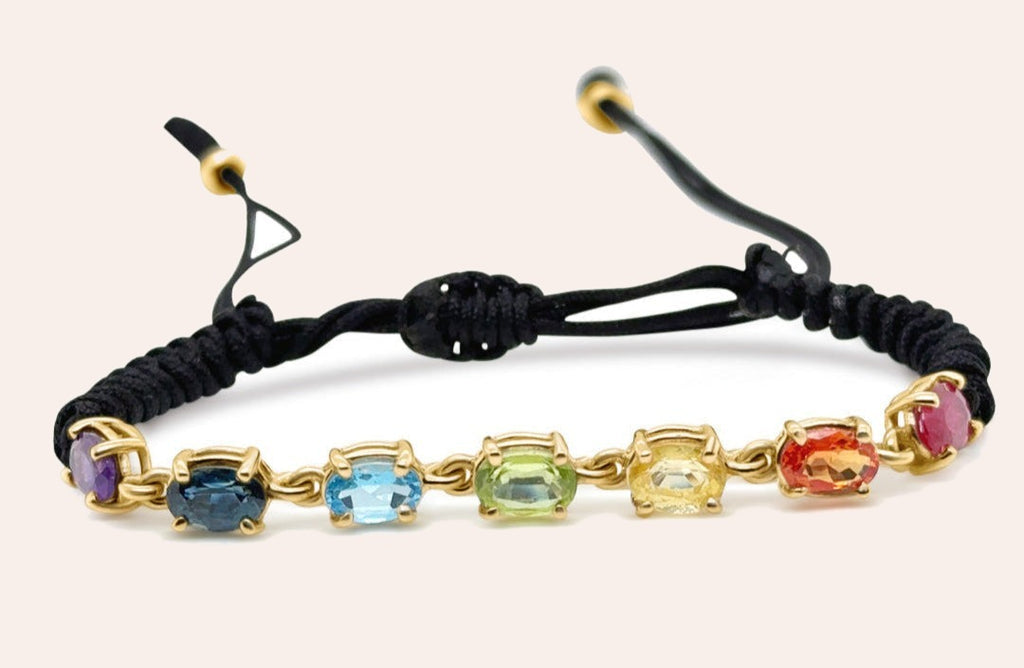Bracelet Yellow Gold and Stones Chakra Energy