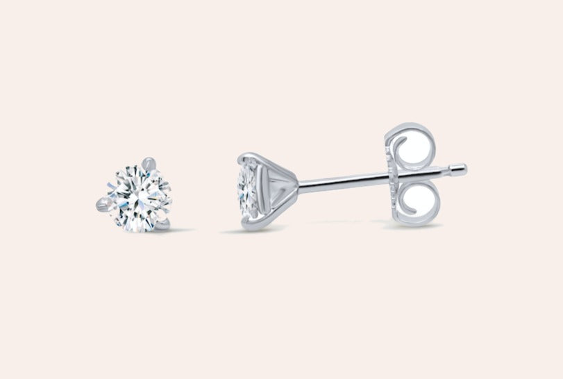 Earrings 0.20 cts Natural Round Diamonds H VS-SI 18kt Gold Studs