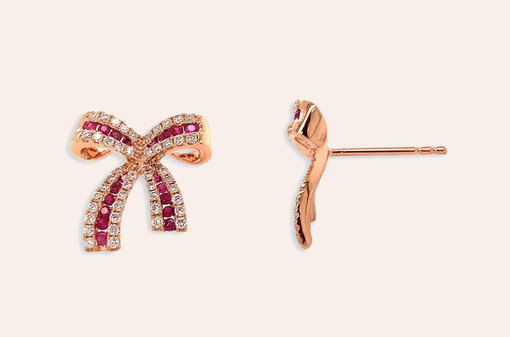 Earrings Bows 18kt Gold & Gemstones