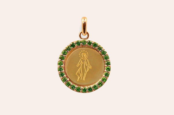 Medal Miraculous | Milagrosa Gold & Green Garnets