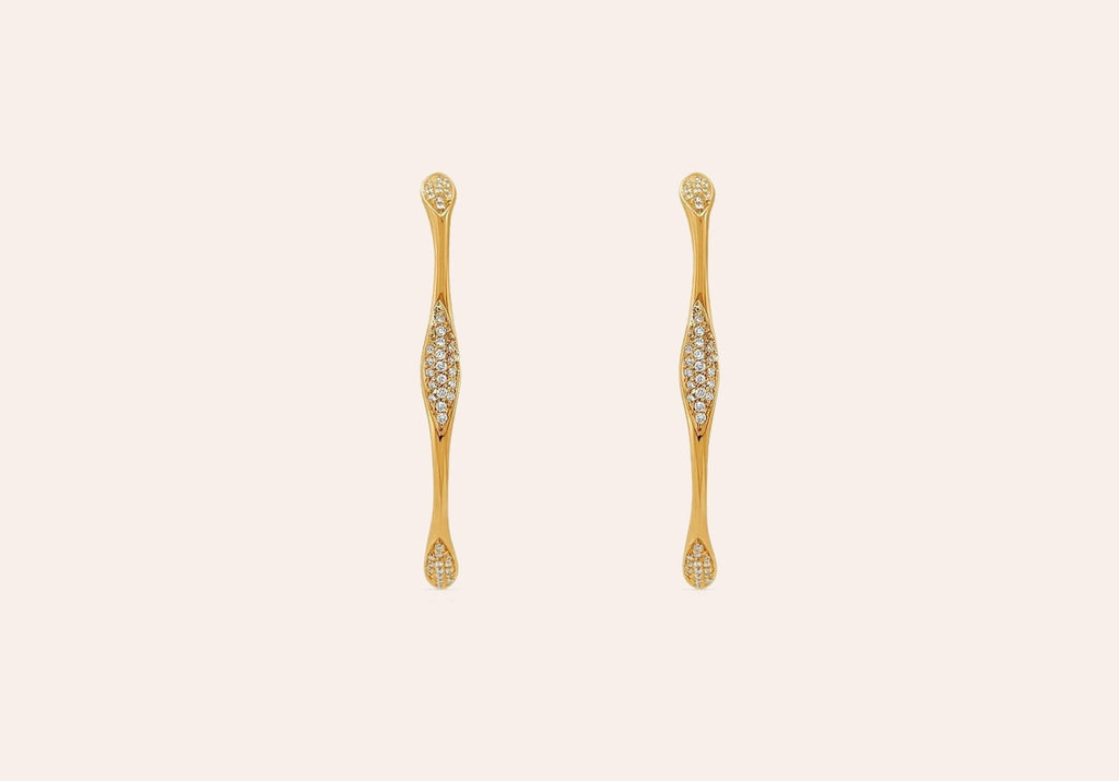 Earrings 18kt Gold Round Hoops & Diamonds