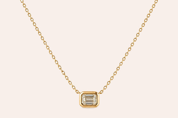 Necklace 18kt Yellow Gold Emerald cut Diamond