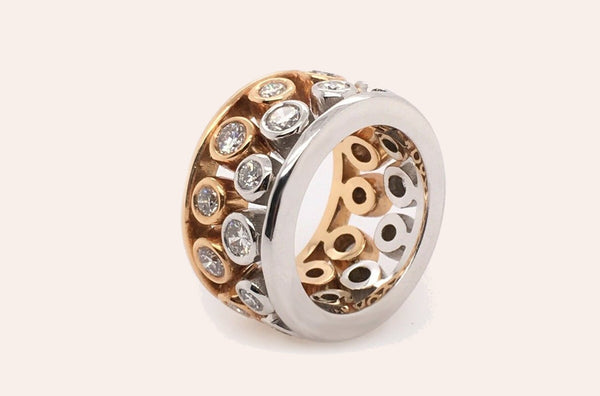Ring Diamonds Designer Rose & White Gold