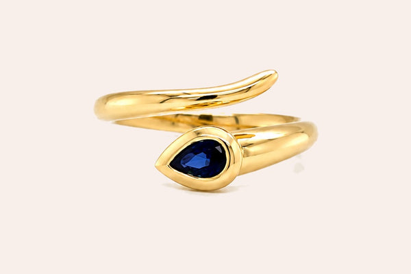 Ring 14kt Gold Spring Pear Shape Gems