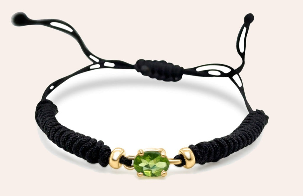 August Peridot & Gold Birthstone Bracelet