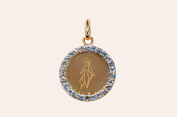 Medal Miraculous | Milagrosa Gold & Aquamarine