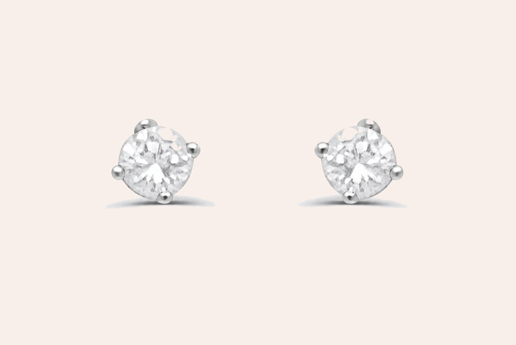 Earrings 18kt Gold Diamonds Round Studs 0.26 cts