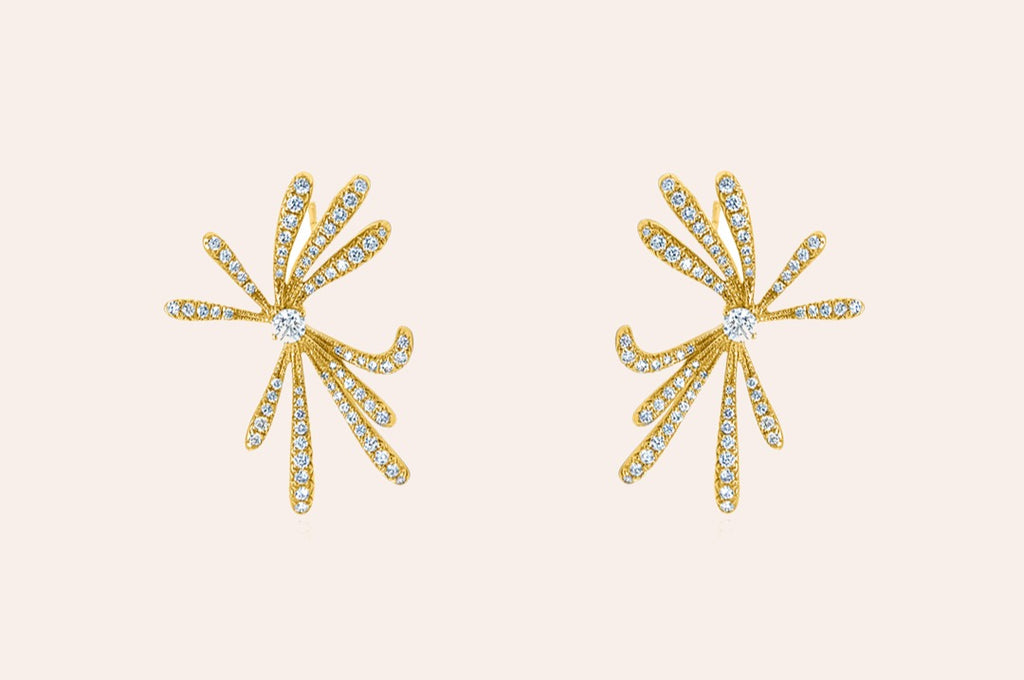 Earrings 18kt Yellow Gold with Diamonds