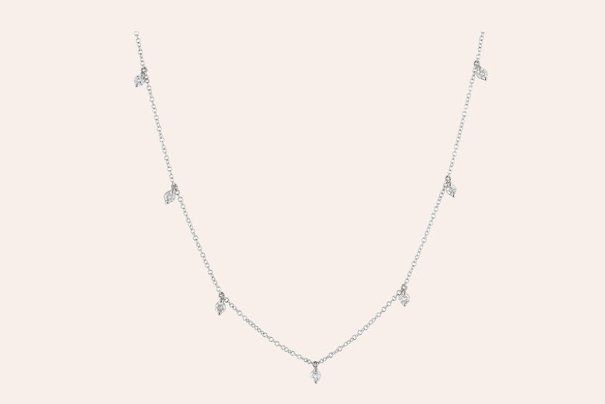 Necklace 14kt Gold Shaker  Round Diamonds