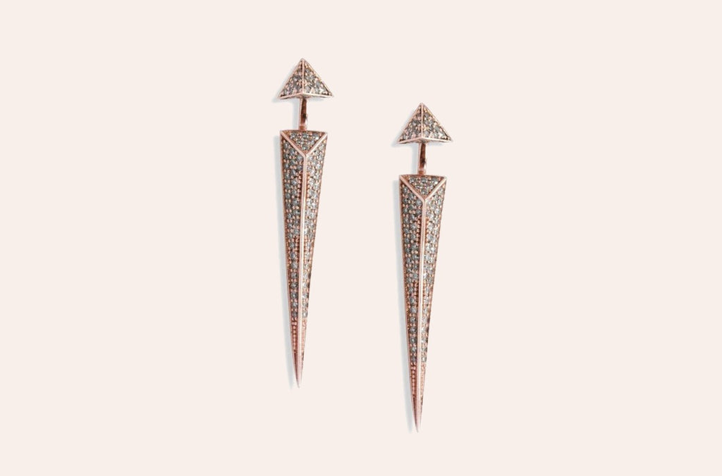 Earrings Trendy Jacket 14kt Rose Gold & Diamonds