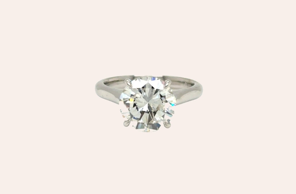 Ring Platinum GIA Round Diamond 3.02cts I VVS2