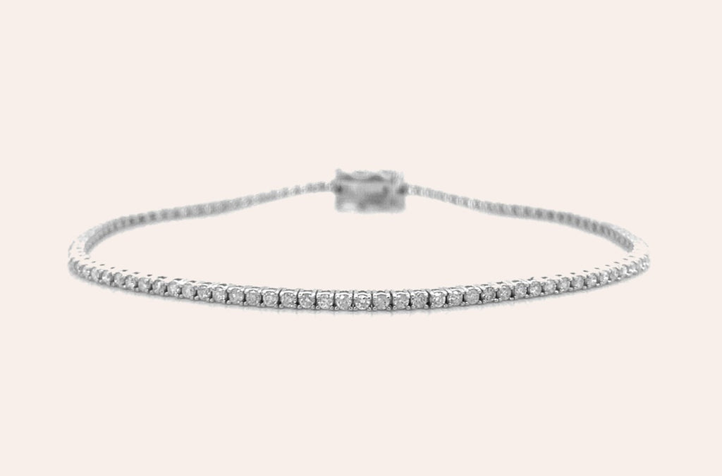 Bracelet 18kt White Gold Tennis with 79 Diamonds 1.50 cts