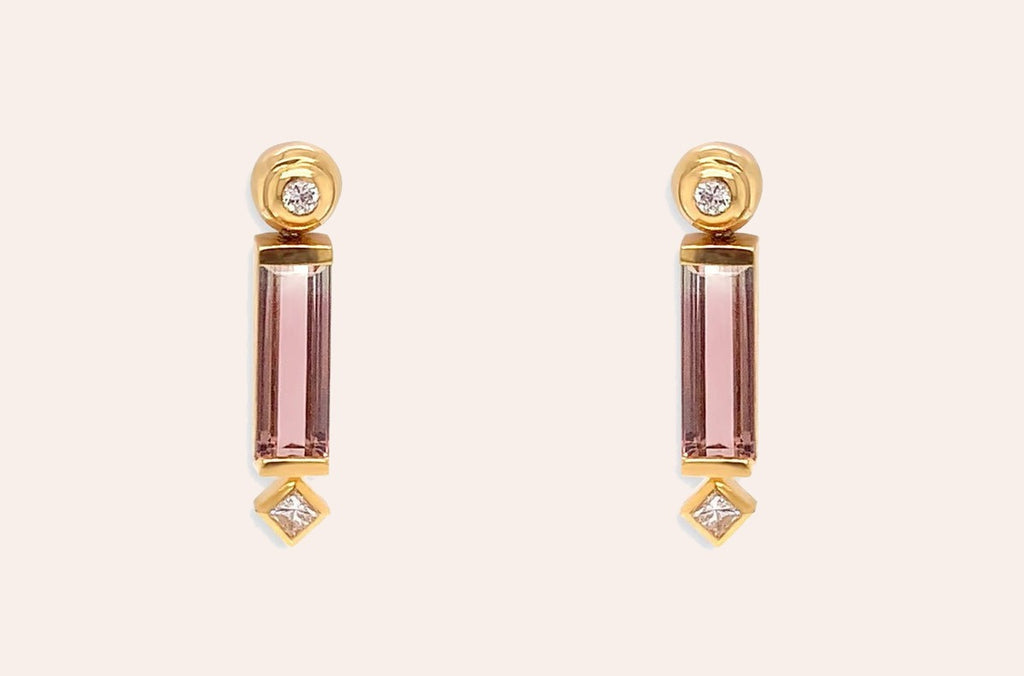 Earrings Bicolor Tourmaline & Diamonds
