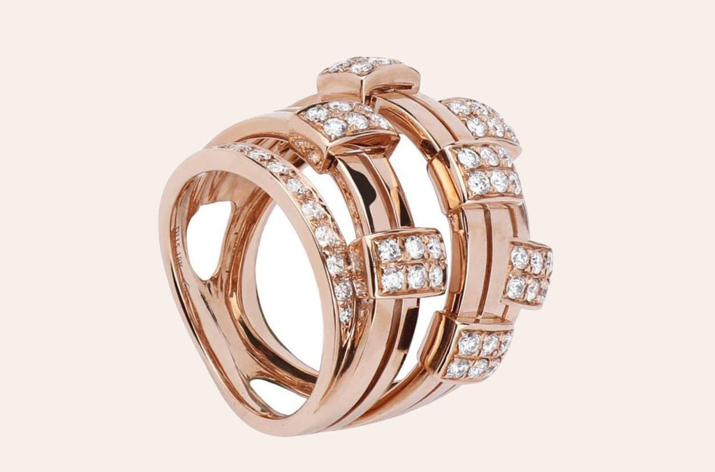 Ring Staking Gold with Diamonds
