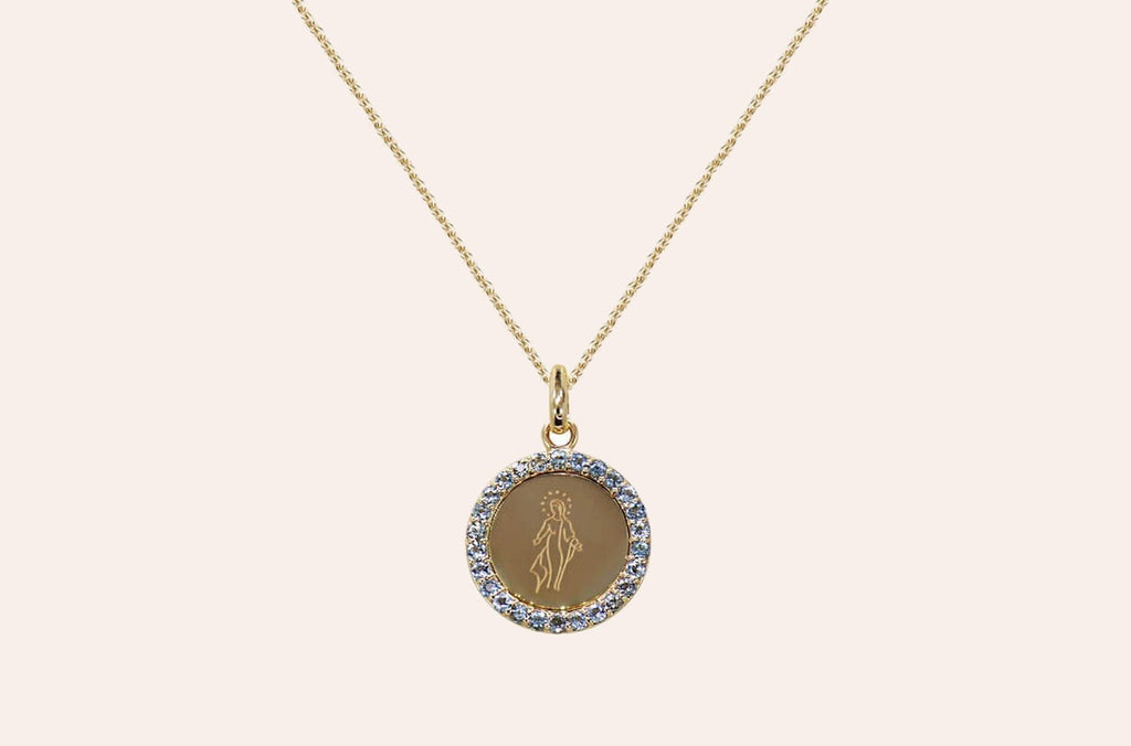 Medal Miraculous | Milagrosa Gold & Aquamarine
