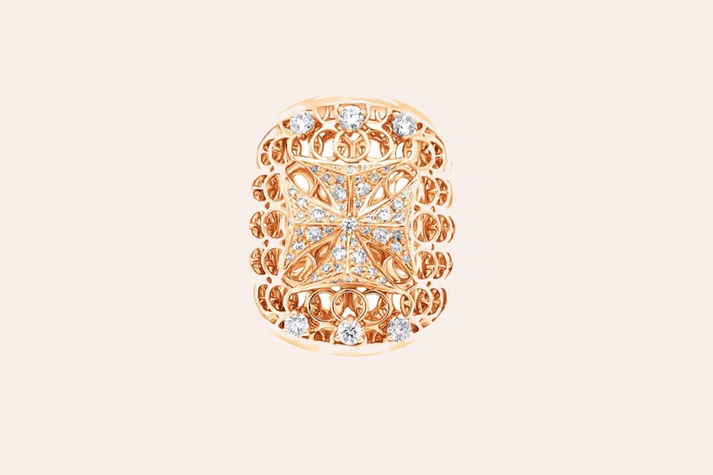 18kt Rose Gold Joan of Arc Diamond ring .89ct by Designer Verhoven