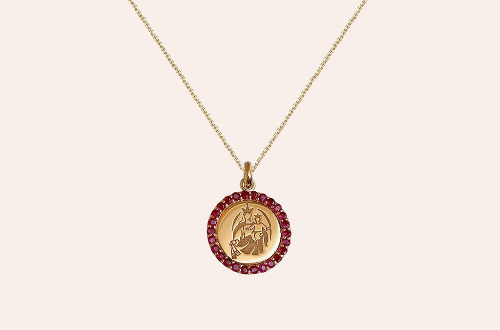 Medal Our Lady of Mount Carmen | Virgen del Carmen Gold & Ruby