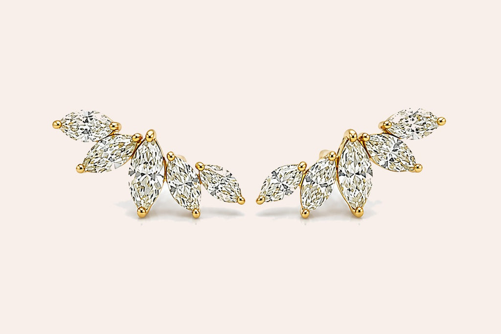 Earrings Crawler 18 kt Gold & Marquise Diamonds