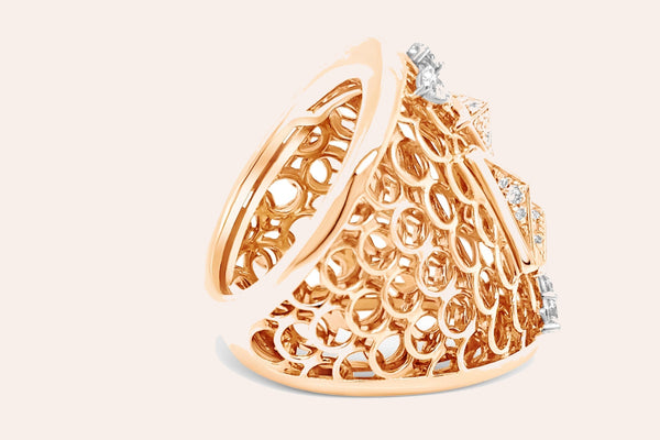 18kt Rose Gold Joan of Arc Diamond ring .89ct by Designer Verhoven